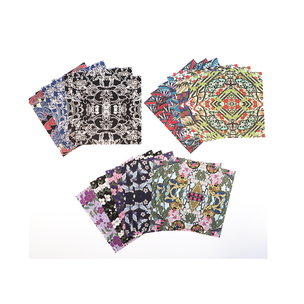 Origami Paper Kaleidoscope Series - Yuzen Floral Design, 24 Sheets 5 7/8 Inch (4526) for DIY Crafts, Gift Wrapping & Japanese Art Projects