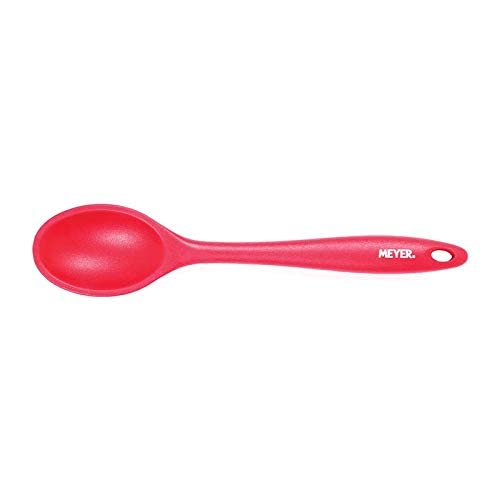 Premium Meyer Silicone Cooking Spoon - Heat-Resistant, Non-Scratch Kitchen Utensil for Baking, Stirring & Serving - Red