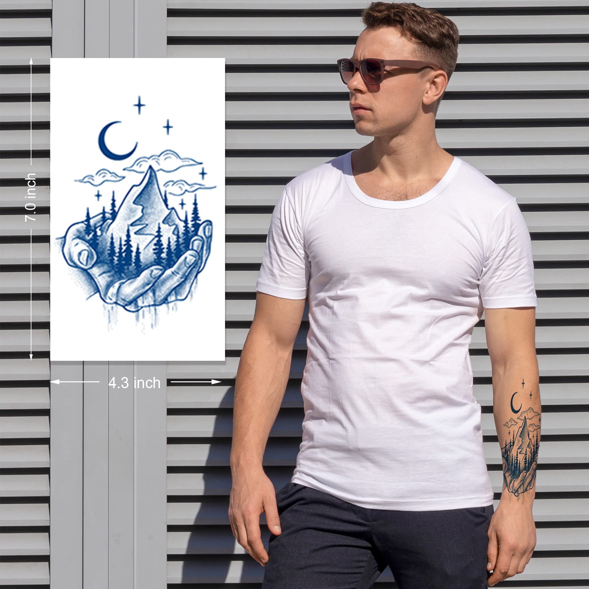 Realistic Semi-Permanent Temporary Tattoos for Men, Women, Teens & Kids - Waterproof Fake Tattoo Stickers Lasting 2 Weeks (Design 05) | Perfect for Parties, Halloween Costumes & Summer Beach Looks