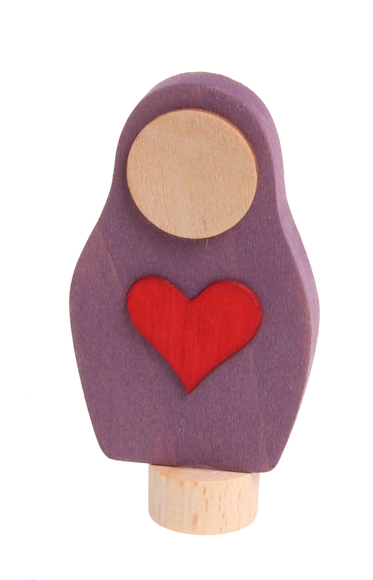 Grimm's Deco Matryoshka Dolls - Red & Purple Wooden Stacking Toys for Kids | Montessori Educational Toys for Toddlers | Perfect for Home Decor, Birthday Gifts & Sensory Play