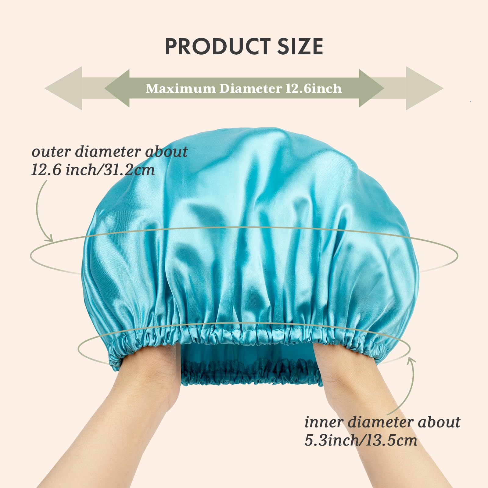 AmazerBath 4-Pack Waterproof Shower Caps for Women - Reusable Large Size EVA Bathing Hair Protection with Double Layer Design | Perfect for Swimming, Spa, Travel & Daily Hair Care