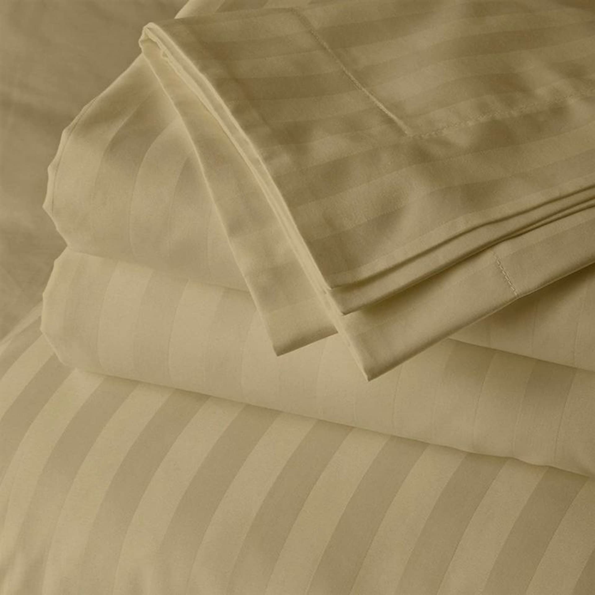100% Certified Giza Cotton Pillowcase & Sheet Set Queen Size - Premium Egyptian Cotton, Soft Sateen Weave, Breathable Bedding for Deep Pocket Mattress (15