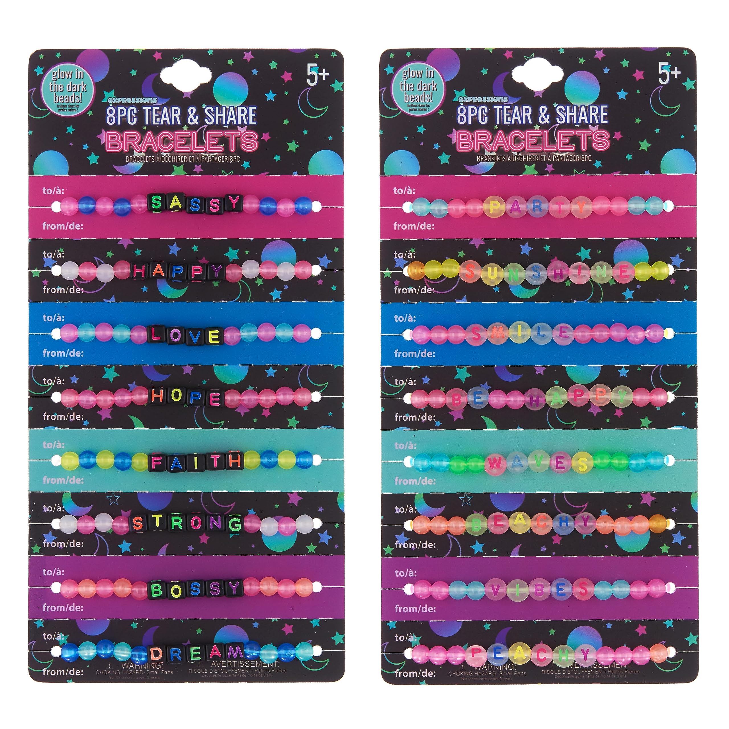 16-Piece Glow in the Dark Beaded Friendship Bracelets Set - Colorful Letter Message Bracelets for Kids & Teens - Perfect for Parties, Gifts, and Sharing with Friends