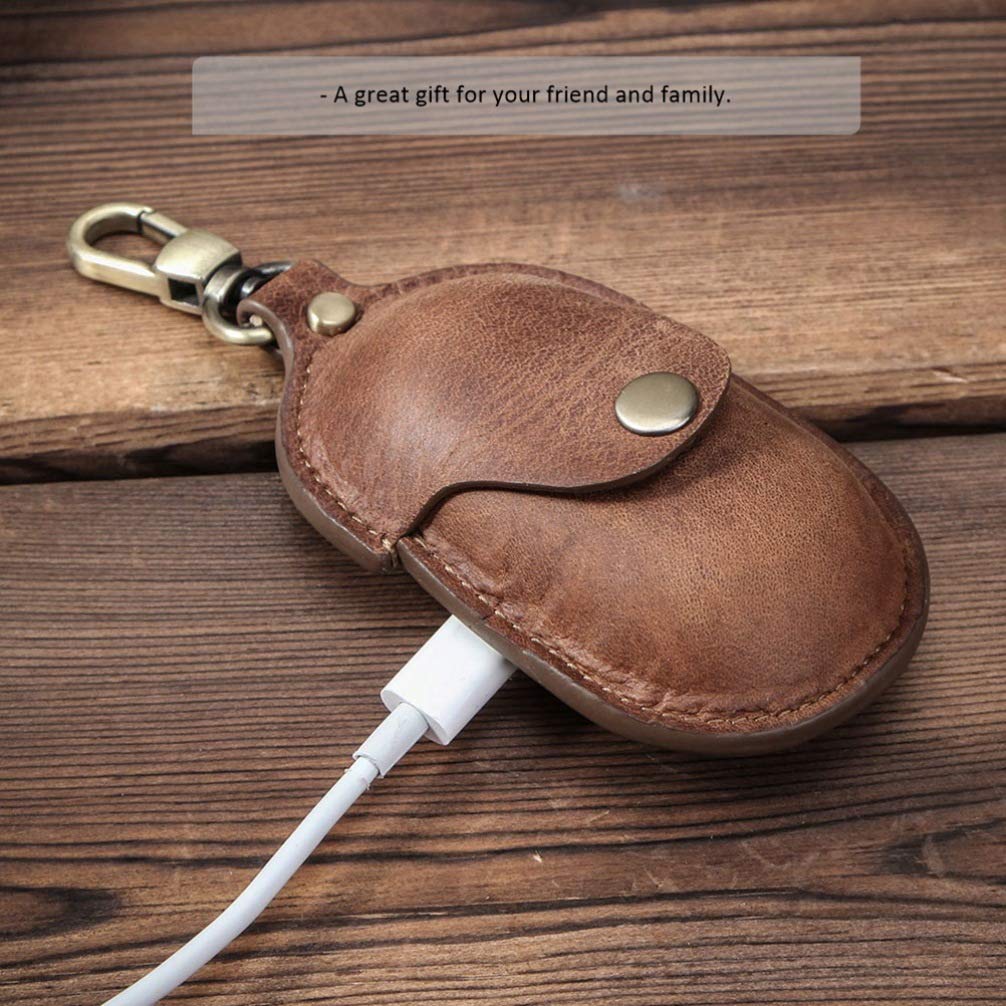Samsung Buds Pro/2/Live Leather Shockproof Protective Case with Carabiner Keychain - Durable Brown Cover for Wireless Earbuds | Perfect for Travel, Gym & Outdoor Activities