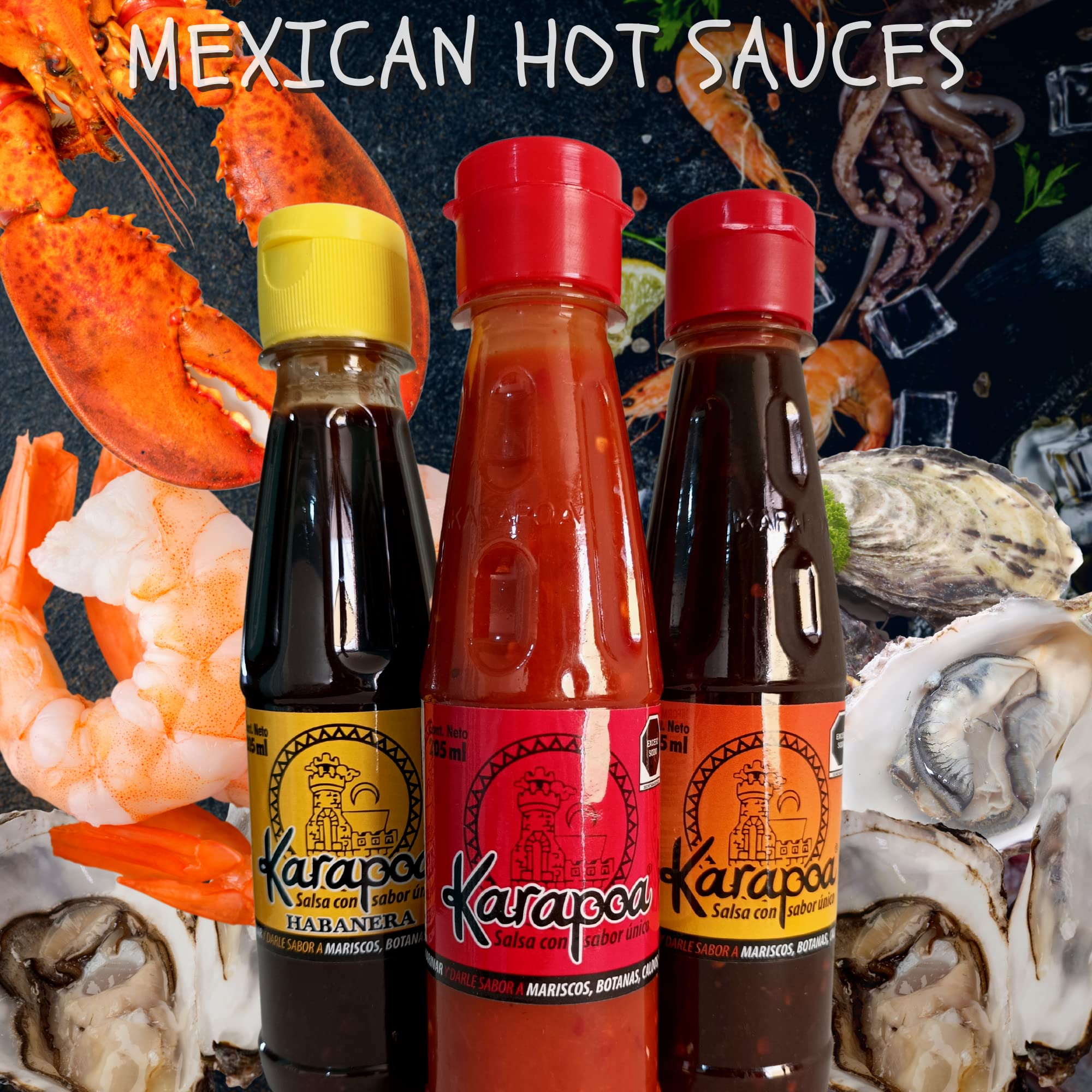 Authentic KARAPOA Hot Sauce Pack of 2 - 7 fl.oz Each | Traditional Northern Sinaloa Flavor | Perfect for Seafood, Snacks & Mexican Dishes | Spicy Condiment for Tacos, Wings & Home Cooking