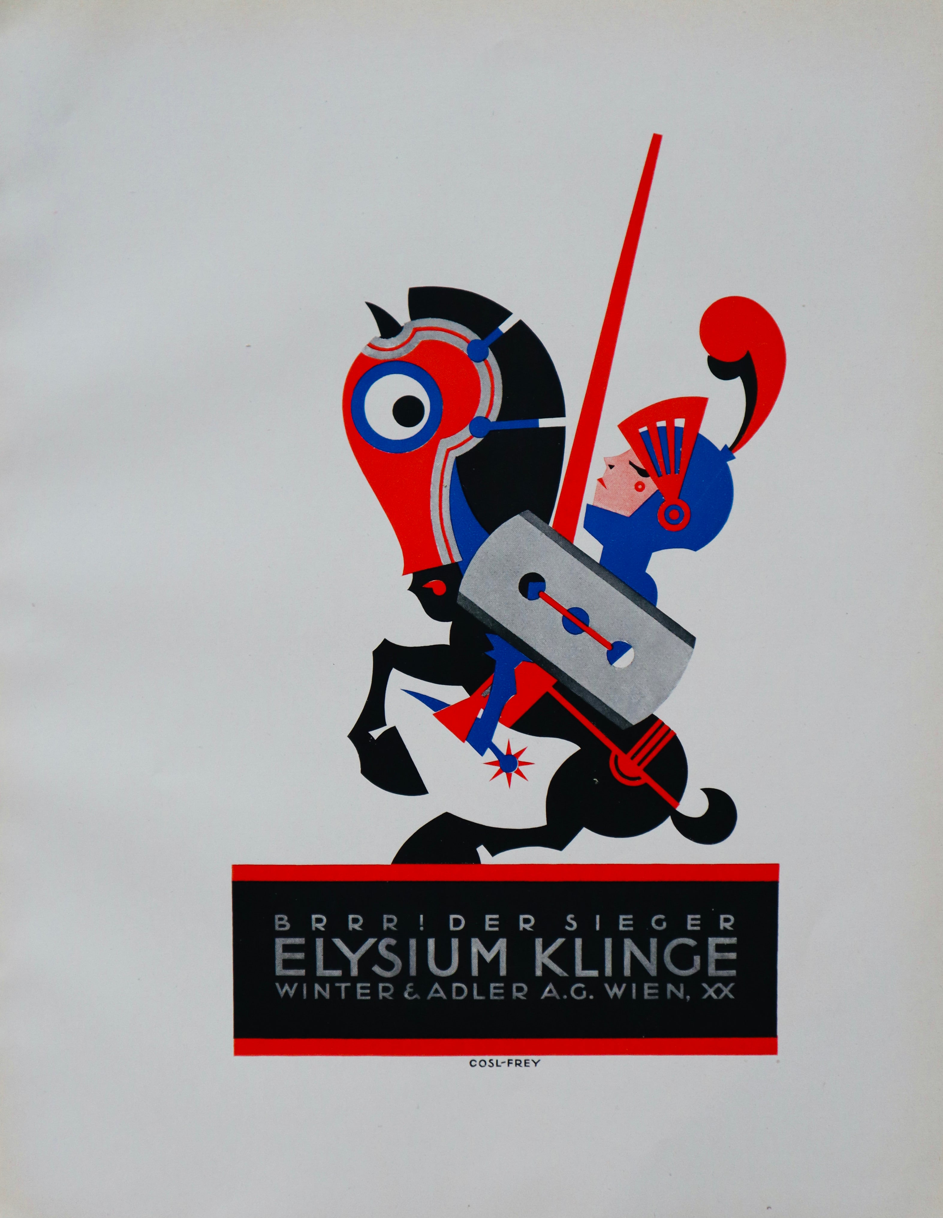 1923 Austrian Art Deco Poster - Brrrr! Der Seiger Elysium Klinger Vintage Razor Blade Advertisement | Perfect for Home Decor, Office Wall Art & Retro Collectibles