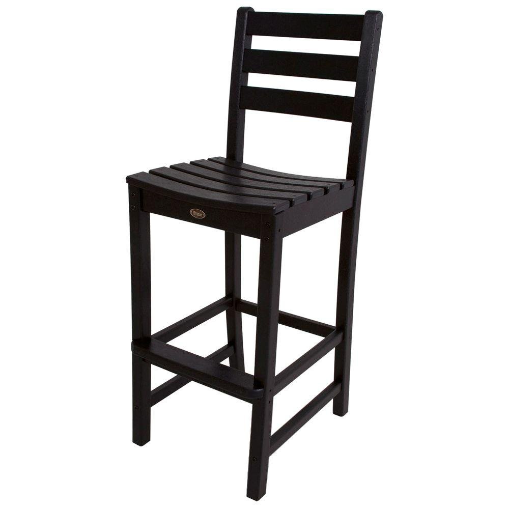 Trex Outdoor Furniture Monterey Bay Bar Side Chair - Charcoal Black - Durable & Weather-Resistant for Patio, Deck, Poolside & Outdoor Dining