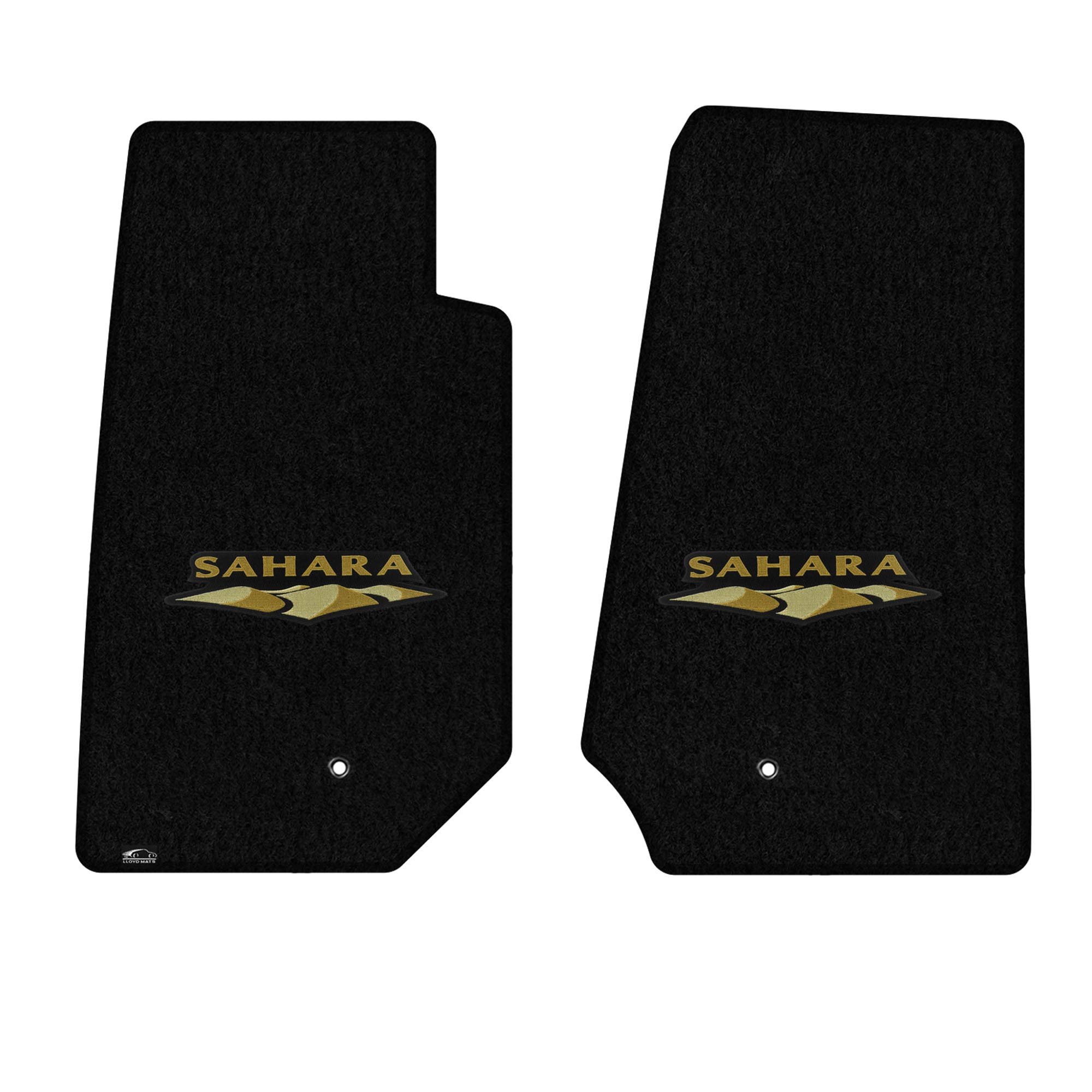 Premium Custom-Fit Carpeted Floor Mats for 2007-2013 Jeep Wrangler JK - Luxury Black Car Floor Liners with Sahara Logo (2-Piece Set) | All-Weather Protection & Enhanced Interior Style