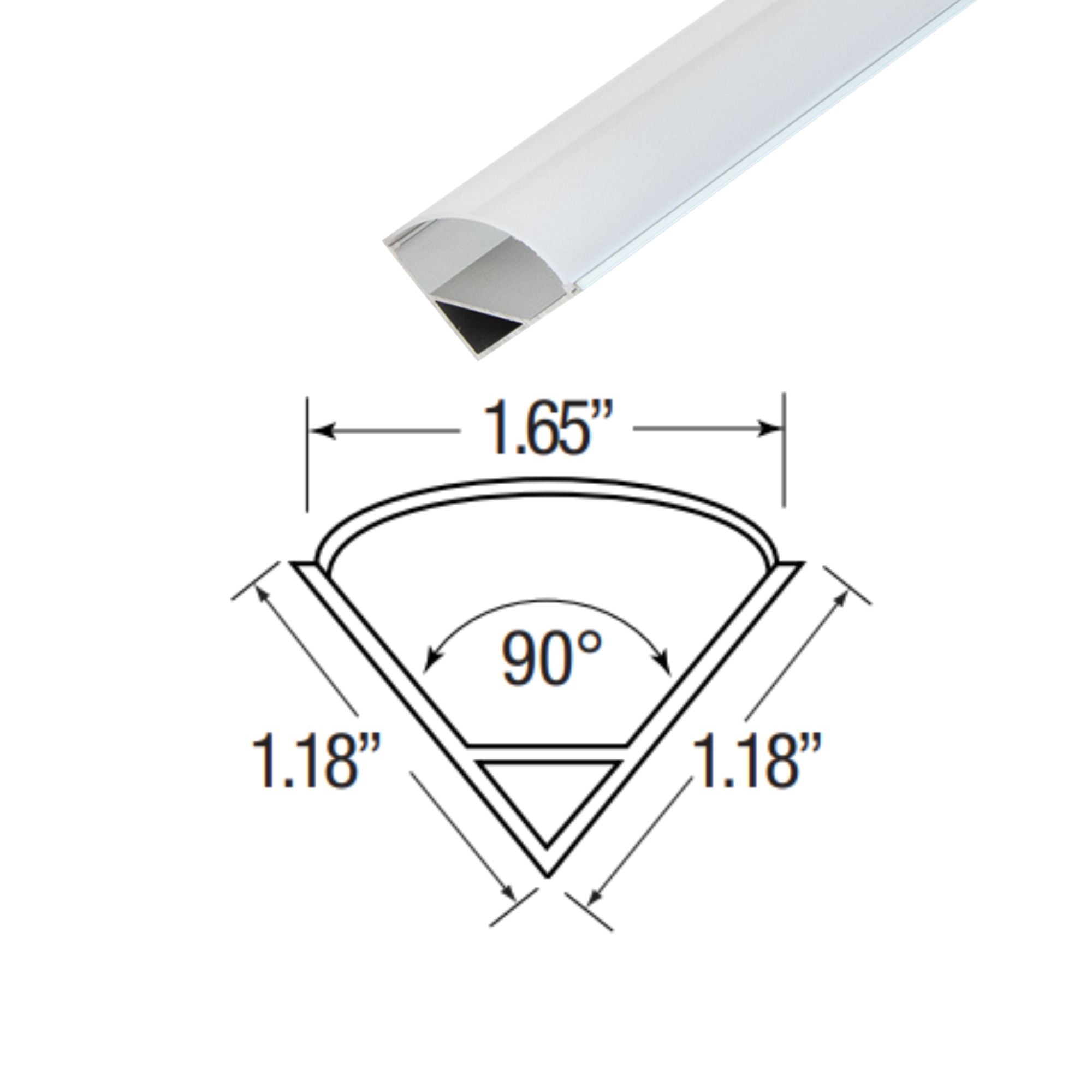 4ft Large Format 45° Angled Aluminum Mounting Channel for Signage, Displays & Framing - Heavy Duty Exhibition & Retail Fixture