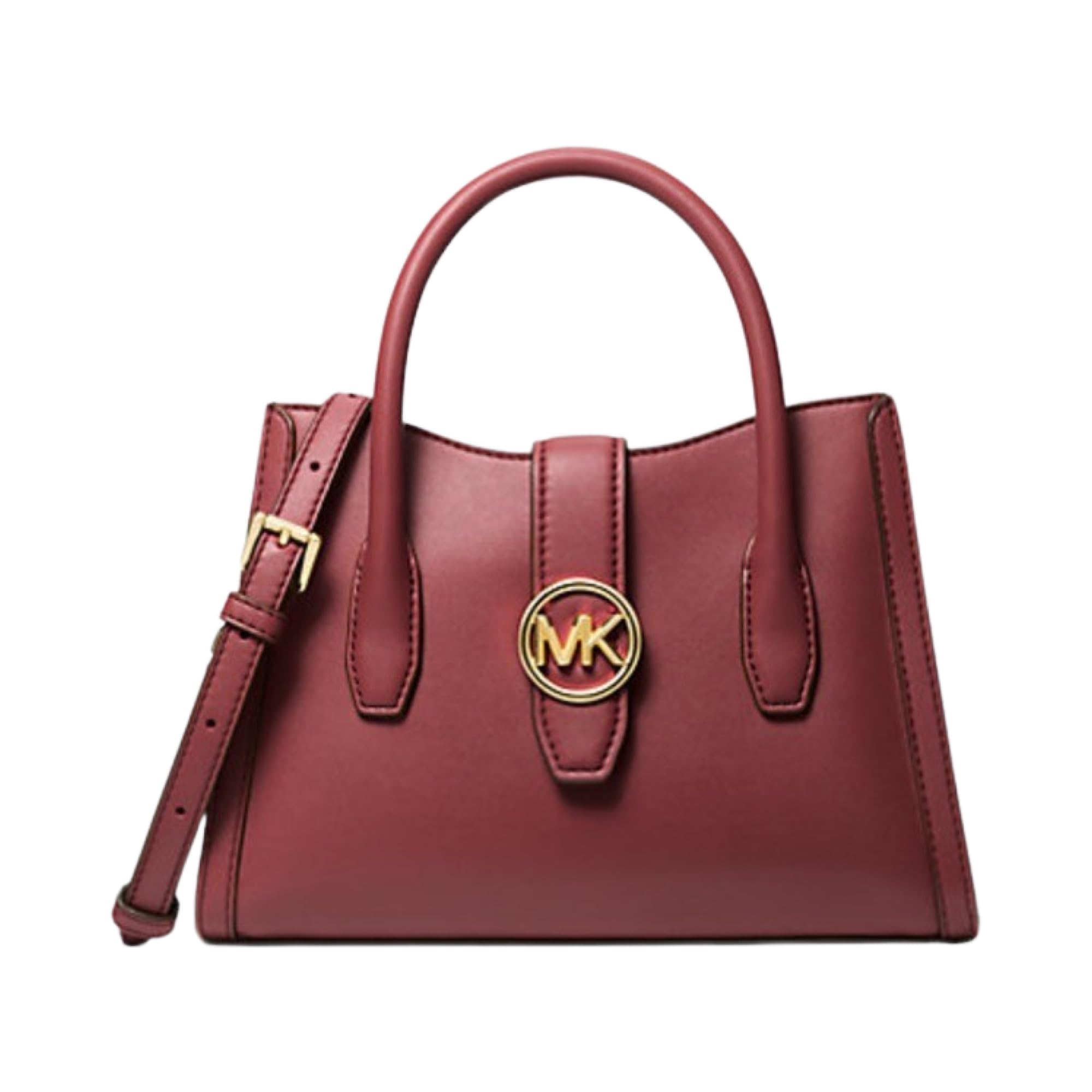 Michael Kors Gabby Shoulder Bag for Women - Genuine Leather Crossbody Purse in Dark Cherry Red, Perfect for Work, Travel & Everyday Use