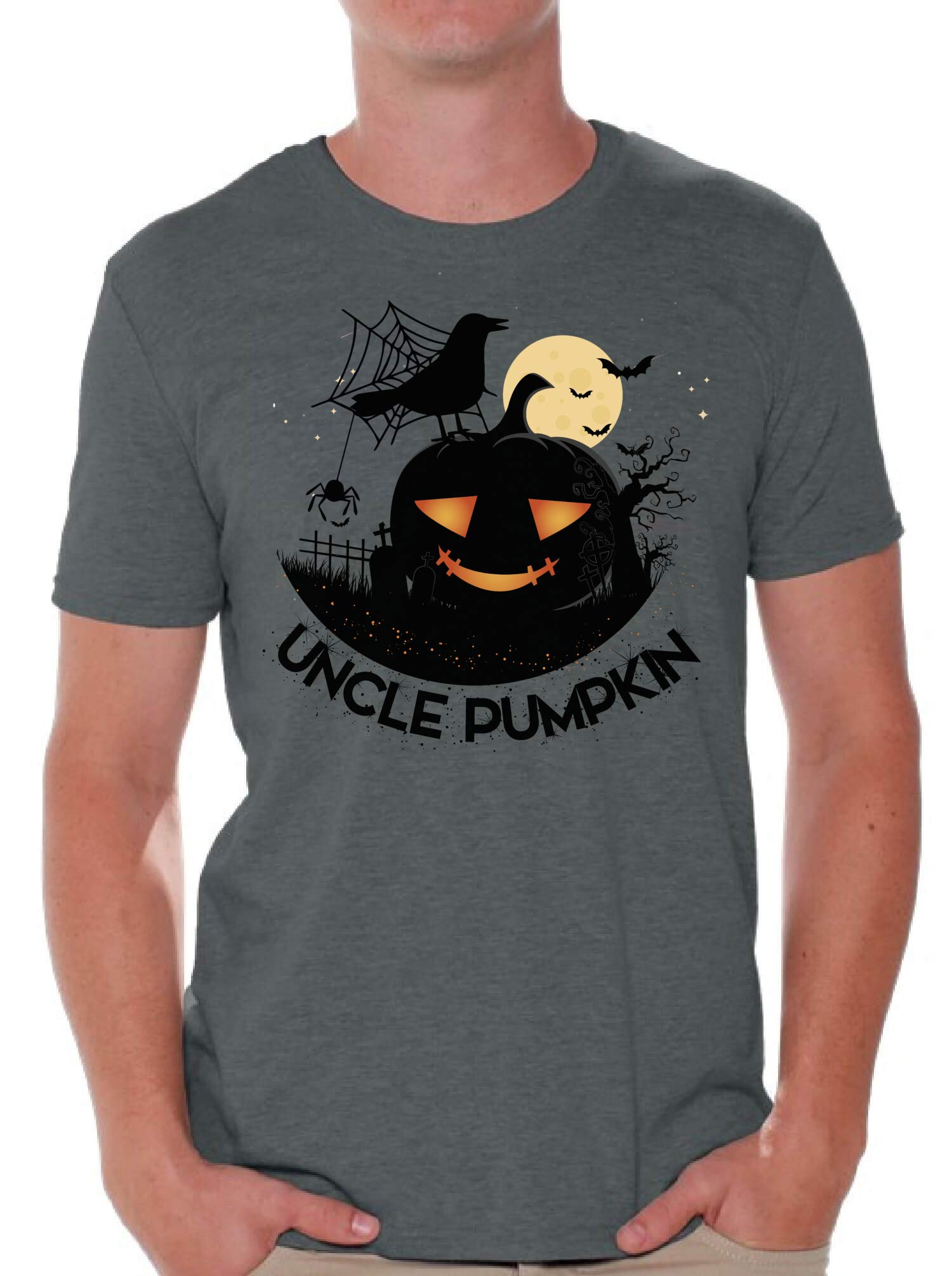 Funny Halloween T-Shirt for Men - Uncle Pumpkin Graphic Tee | Spooky Costume Party, Trick or Treat Outfit, Casual Fall Wear