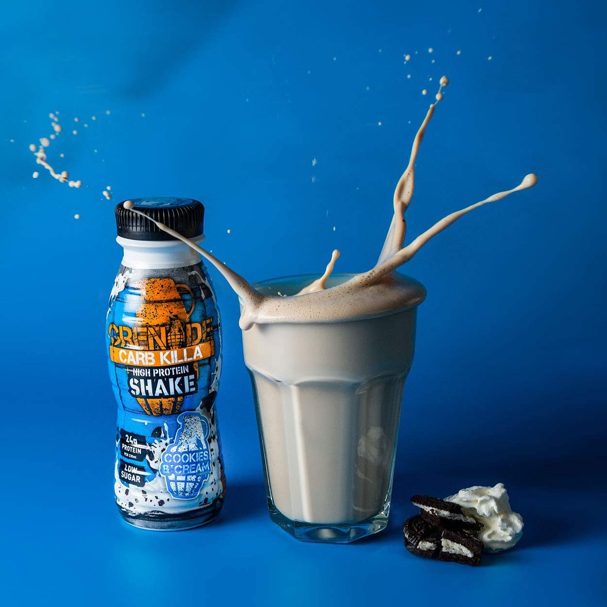 Grenade Carb Killa Protein Shake - Cookies & Cream Flavor, 330ml (Pack of 8) | High Protein Low Carb Drink for Post-Workout Recovery, Meal Replacement & Weight Management