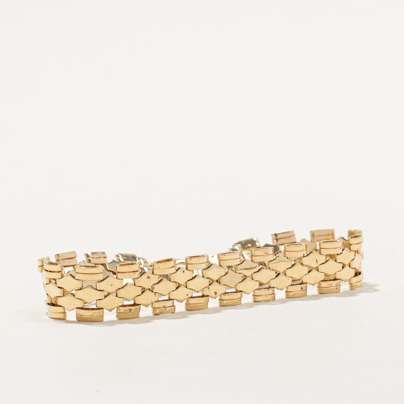 14K Yellow Gold Statement Bracelet for Women - 7.25 Inch Adjustable Luxury Bangle - Perfect for Parties, Weddings & Special Occasions