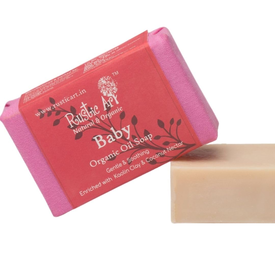 Organic Baby Soap - Rustic Art Handmade Natural Soap for Sensitive Skin | Gentle Cleansing & Moisturizing | Perfect for Newborns, Infants & Toddlers | Eco-Friendly Bath Time & Gift Idea