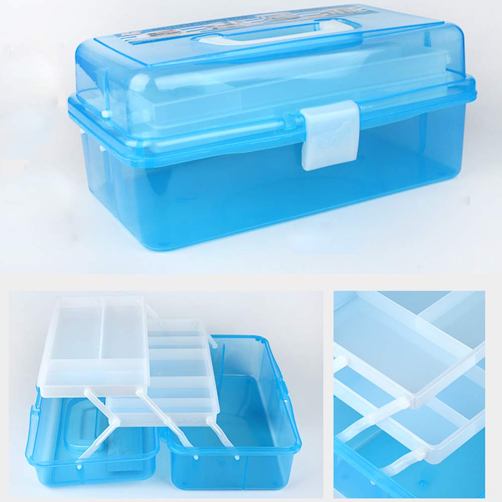 3-Tier Plastic Craft Caddy Box with Cantilever Design - Organizer for Pencils, Paints, Pastels & Art Supplies | Perfect for Artists, Students & DIY Craft Storage