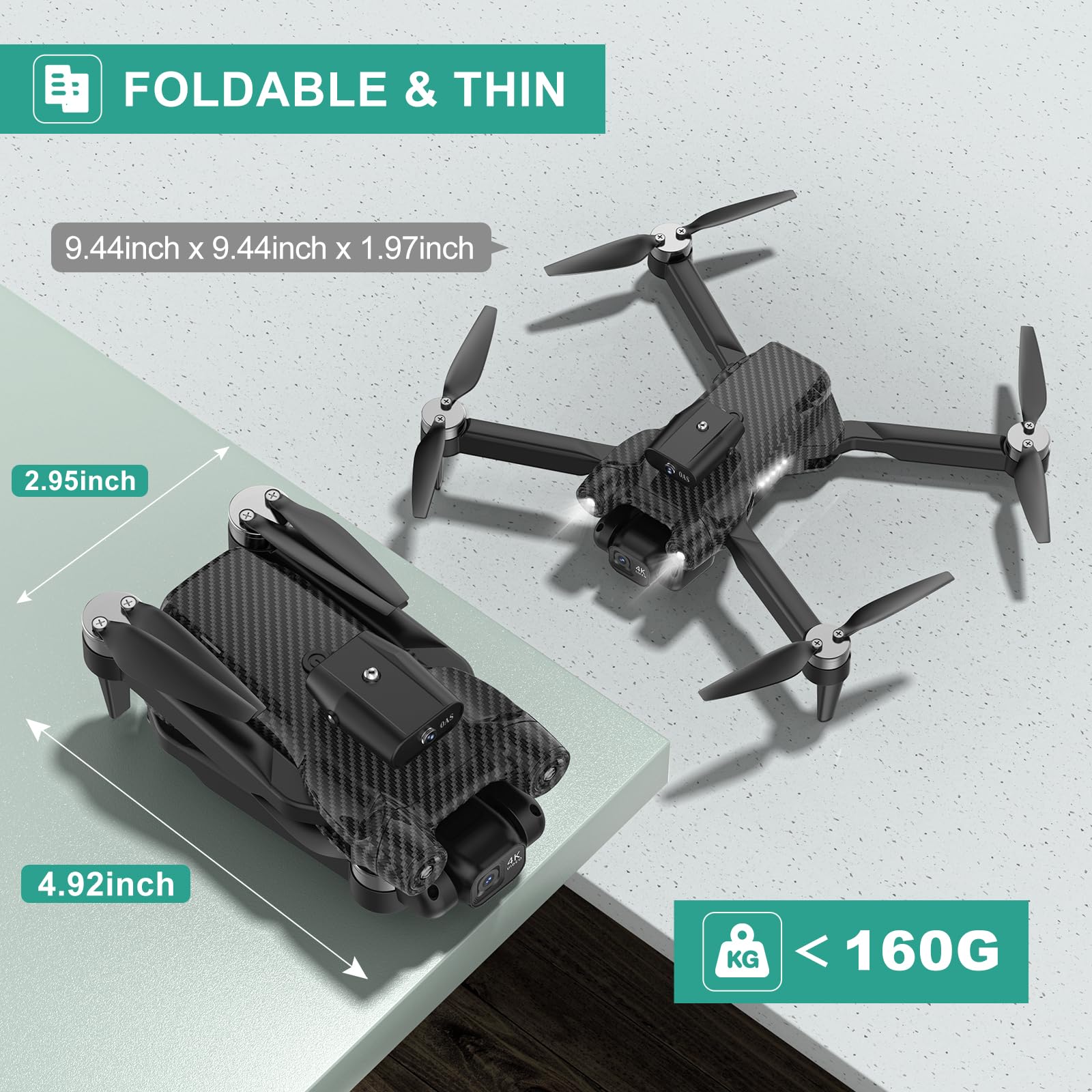 **4K HD Drone with Headless Mode & GPS for Kids - Emergency Stop, 360° Flips, One Key Start, Includes 2 Batteries & Carrying Case - Perfect Wireless Toy for Boys and Girls - Great for Outdoor Adventures, Birthday Gifts, and Aerial Photography**