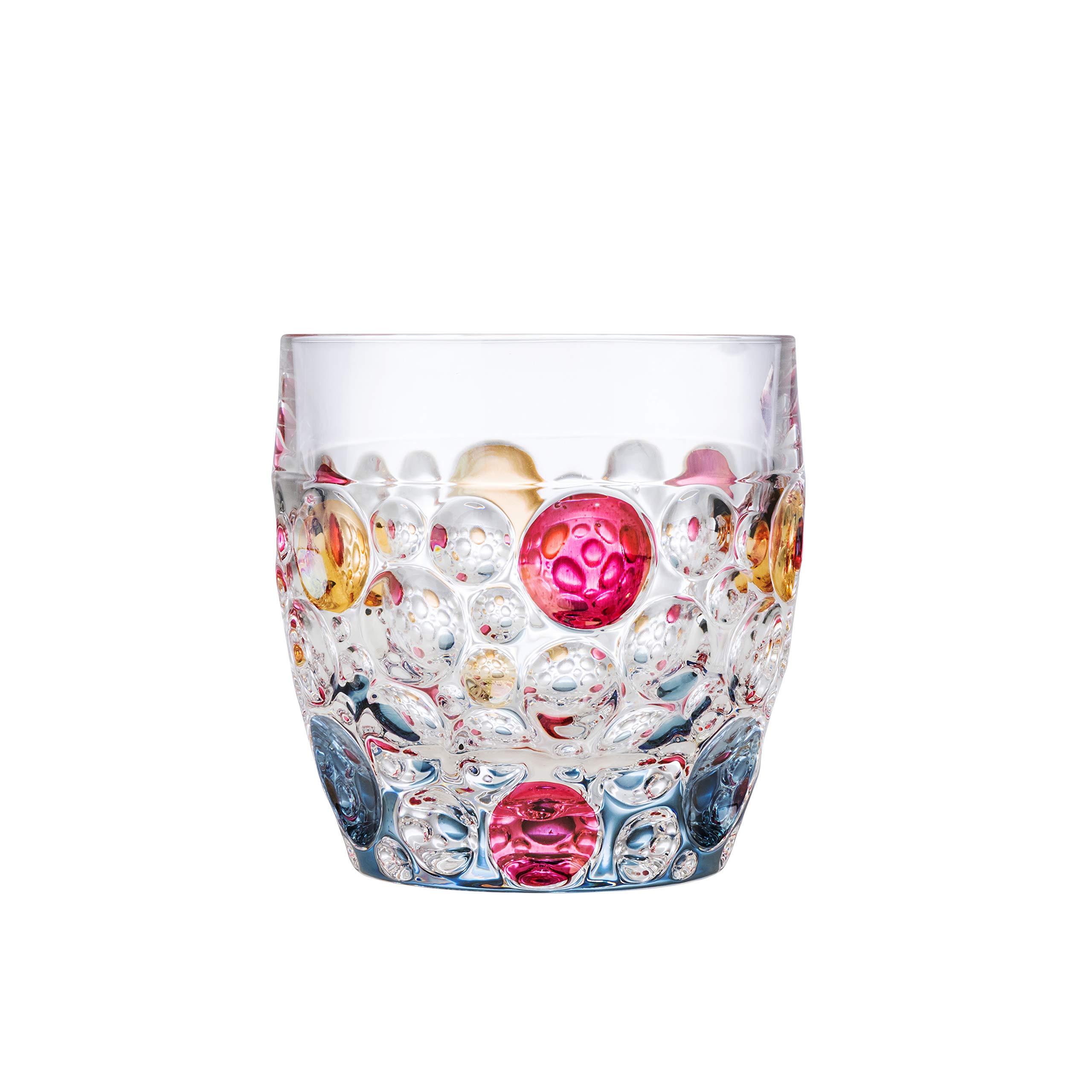 Premium 10 Oz Lisboa DOF Glasses - Set of 6 Lead Crystal Whiskey Tumblers (24% Crystal) for Elegant Cocktails, Bourbon & Home Bar Entertaining