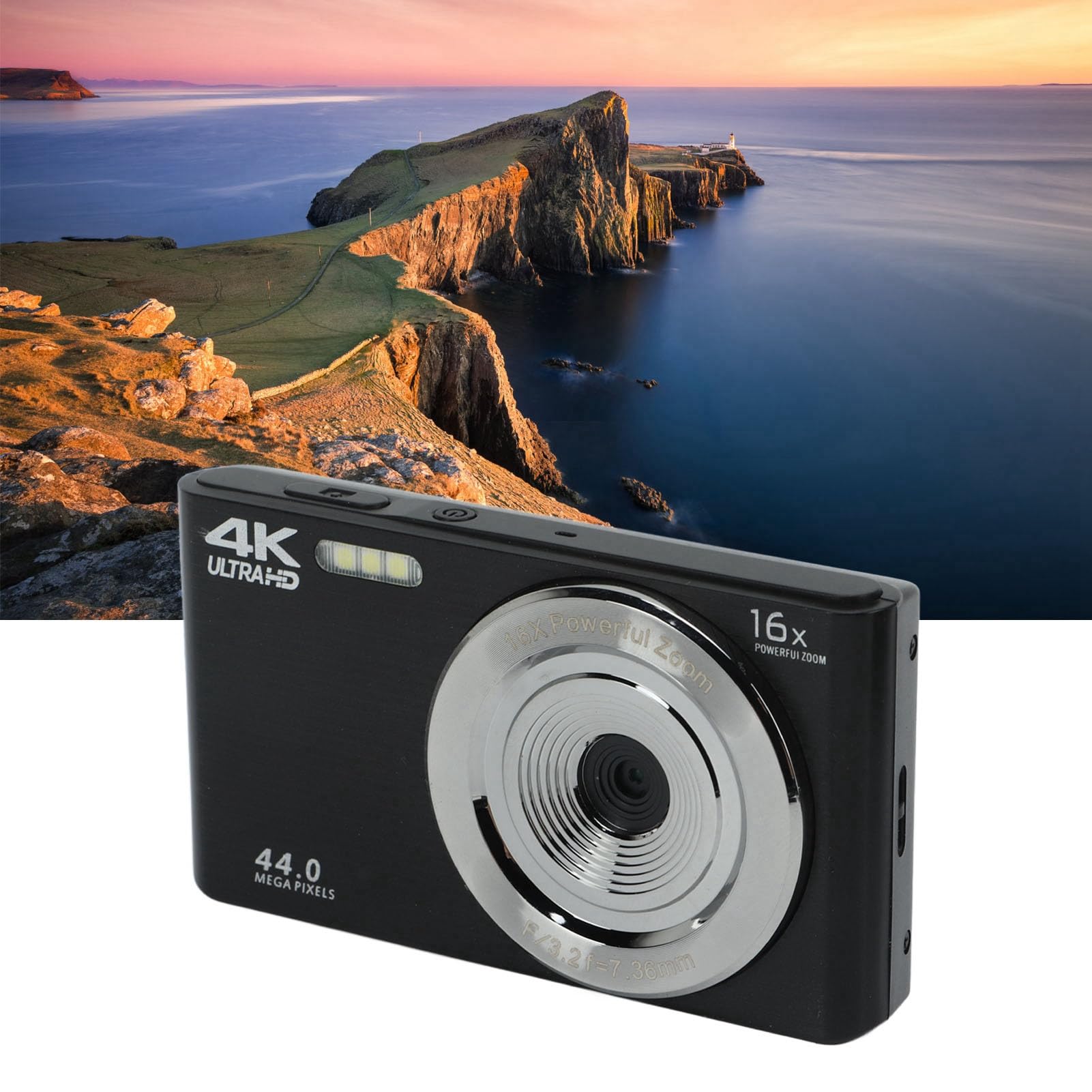 16X Digital Zoom Camera with 4K 44MP HD Resolution - 2.8in LCD Screen, 6X Optical Zoom, Shockproof & Shake Proof Design - Perfect for Travel Photography, Outdoor Adventures, Vlogging and Everyday Use