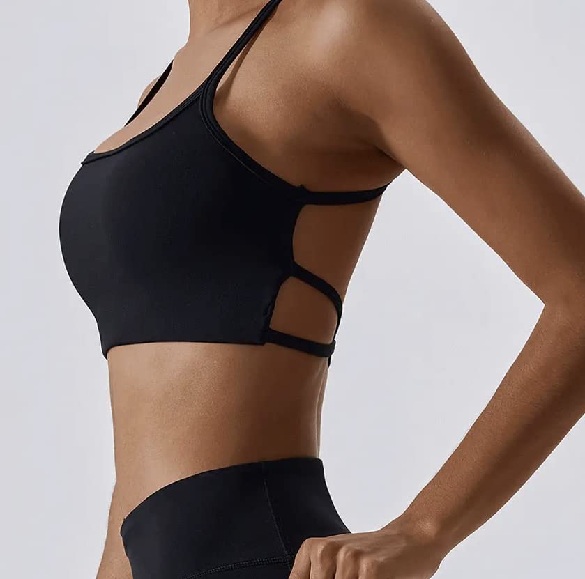 ZITA Women's Backless Seamless Sports Bra - Medium Support Gym Top with Removable Pads for Yoga, Running & Workout | Comfortable Workout Shirt for Active Women