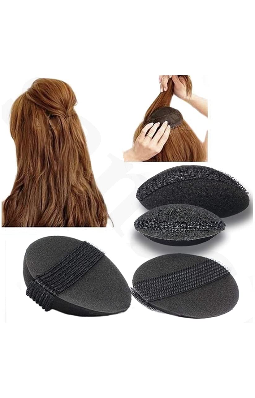 Fashion Fitoor Hair Volumizer Set - 2Pc Oval Hair Puff Up & French Braider Styling Tools (Black) | Perfect for Updos, Ponytails & Wedding Hairstyles