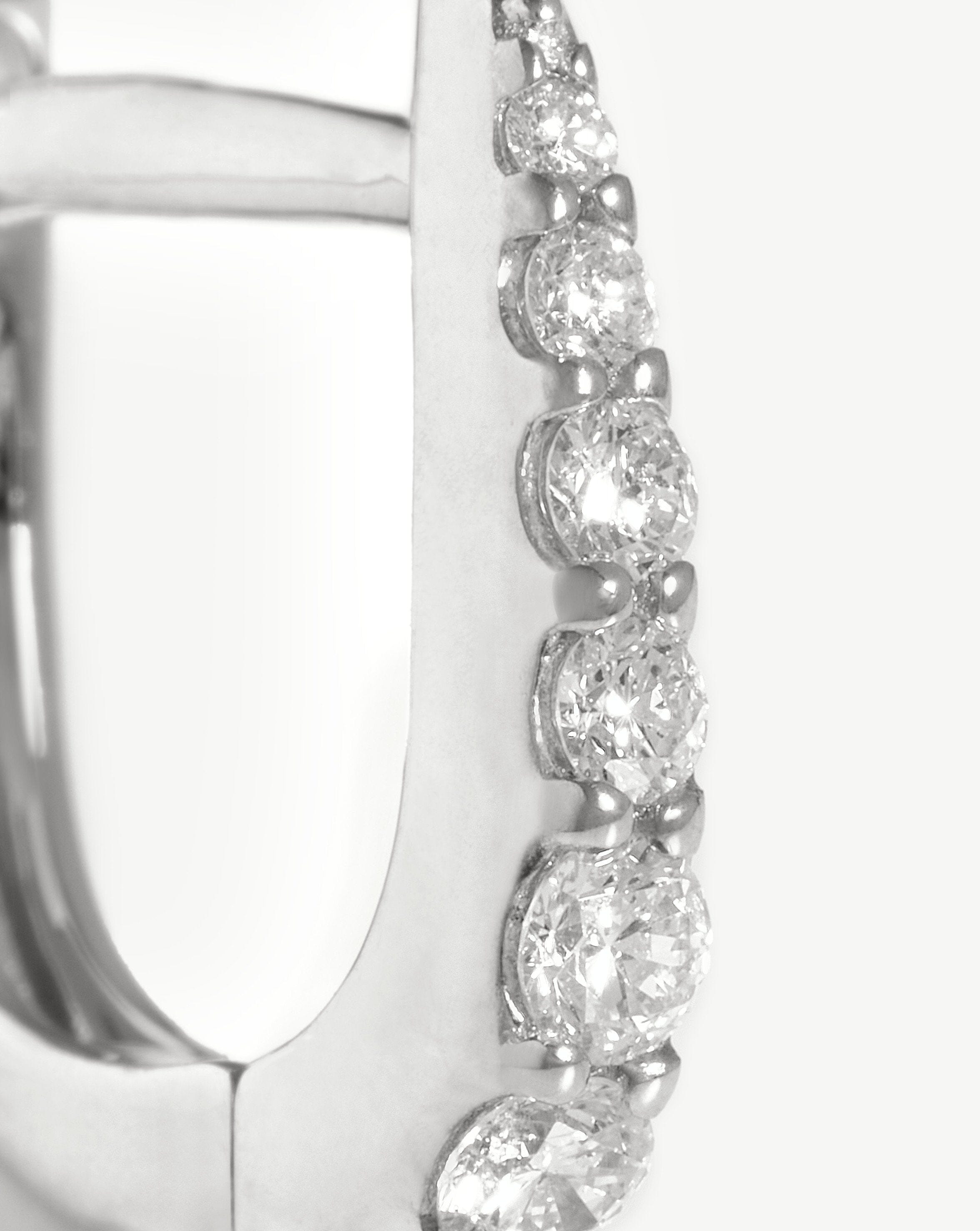 14K White Gold Diamond Huggie Hoop Earrings for Women - Minimalist Fine Claw Huggies - Perfect for Everyday Wear, Date Night & Special Occasions