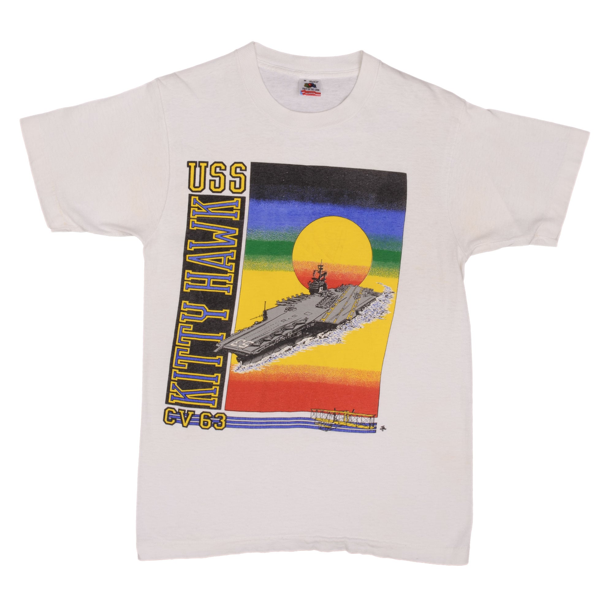 Vintage US Navy USS CV63 Kitty Hawk 1990s T-Shirt - Small Size, Made in USA - Military Apparel, Patriotic Gift, Navy Veteran Clothing
