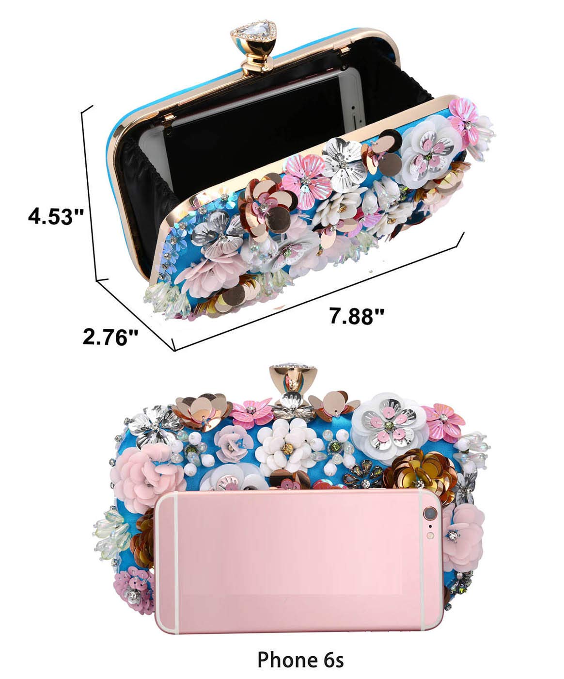 Selighting Women's Elegant Beaded Pearl Flower Clutch Purse - Formal Evening Bag for Wedding, Prom, Party | Perfect for Special Occasions, Date Nights & Gala Events