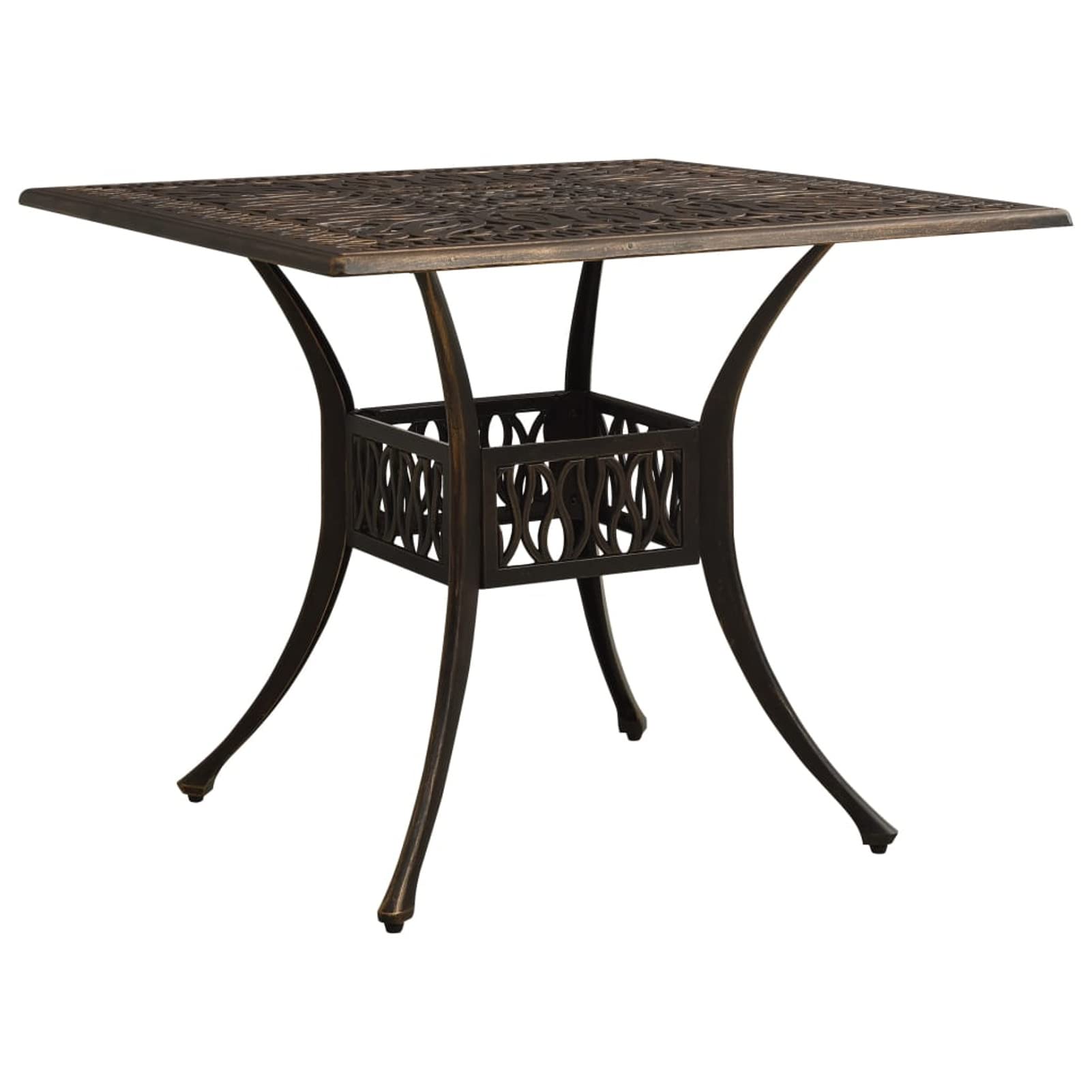 Weather-Resistant Bronze Cast Aluminum Patio Table - 35.4
