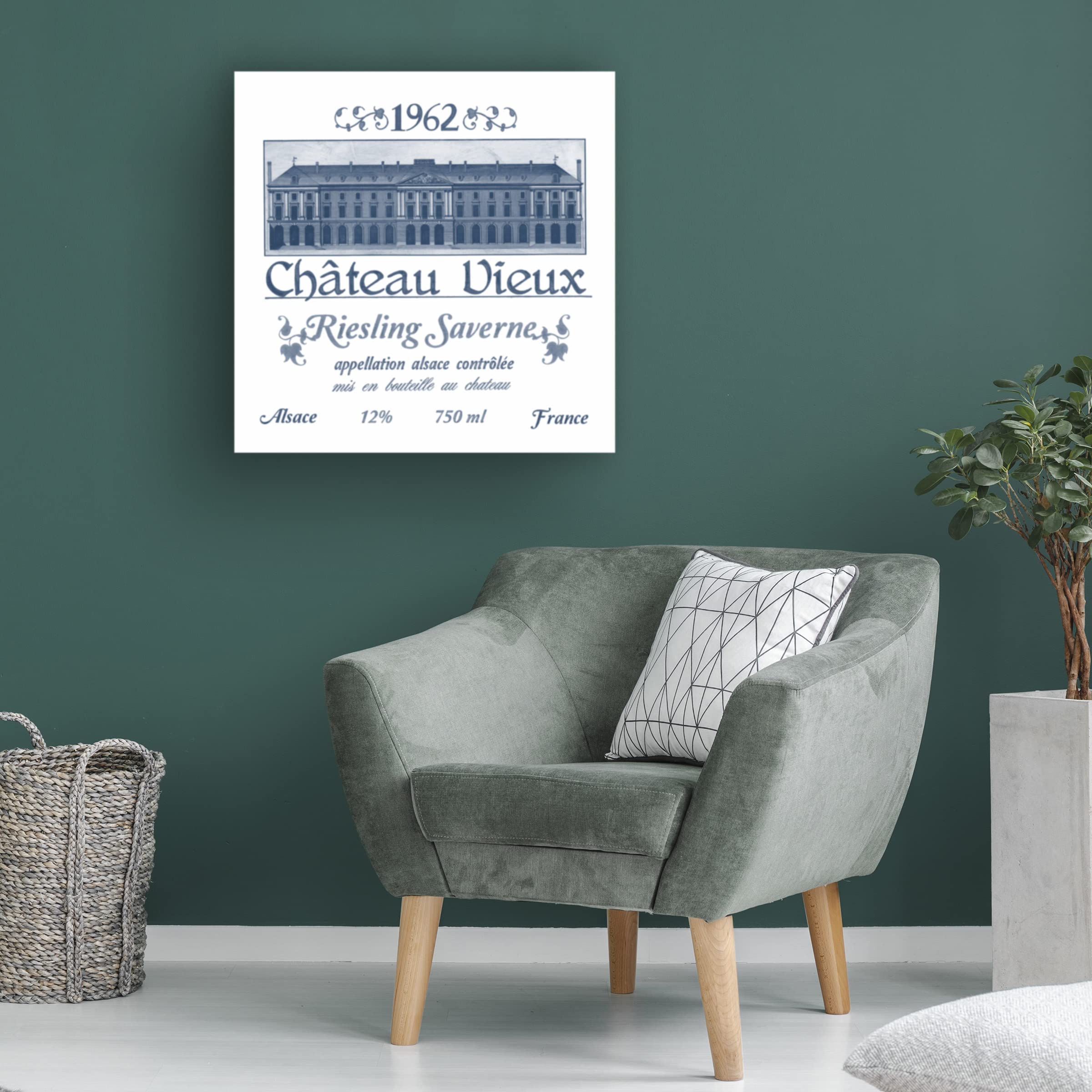 June Erica Vess Indigo Wine Labels VII Canvas Art - Perfect for Home & Office Decor