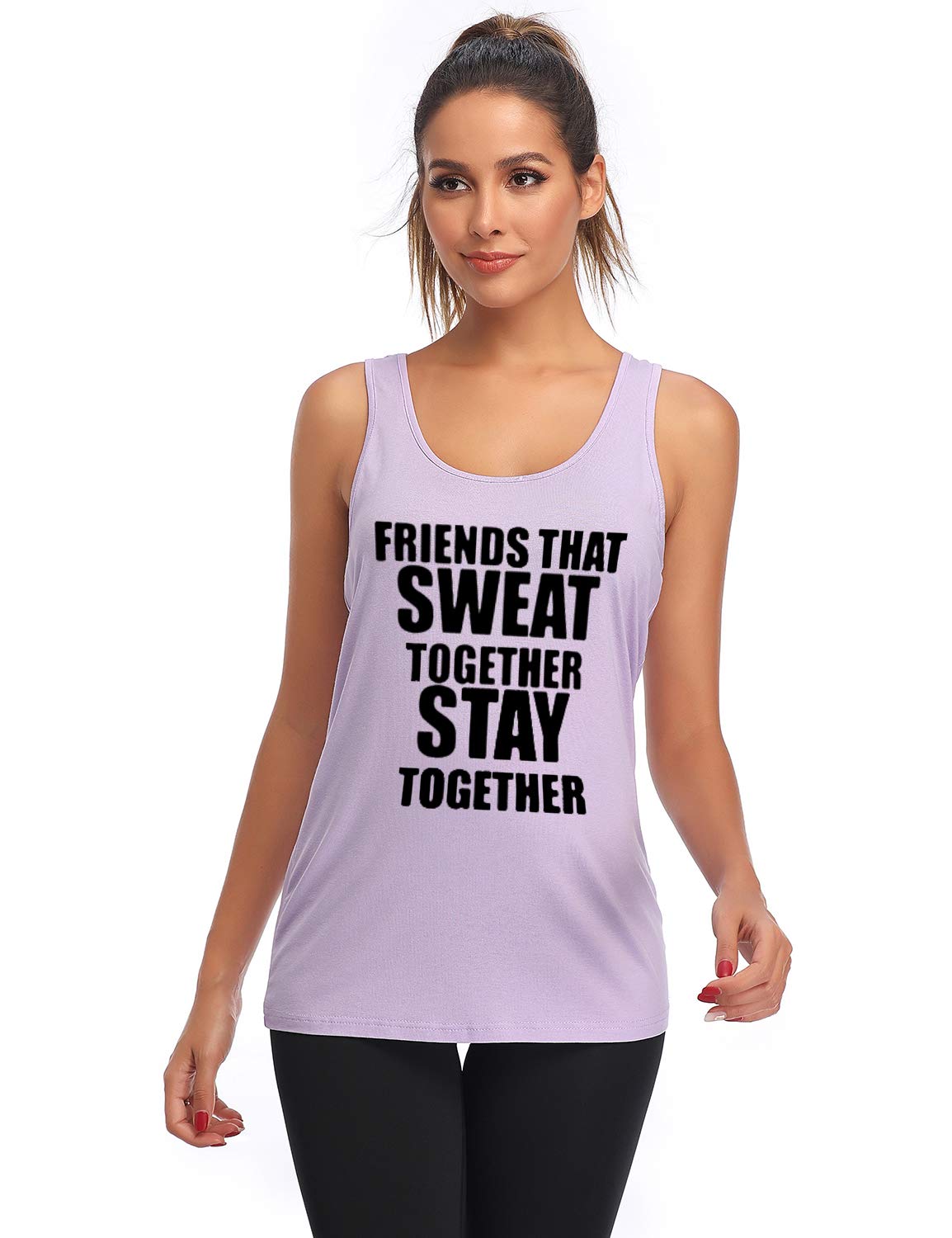 Funny Saying Racerback Tank Tops for Women - Sleeveless Workout Shirts for Gym, Yoga & Summer Outfits | FANNOO Women's Fitness Apparel