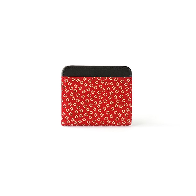 Premium Japanese Deerskin Leather Fold Wallet with Urushi Lacquer - Cherry Blossom Red - Handmade in Japan - Elegant Gift for Men & Women - Perfect for Business, Travel and Everyday Use