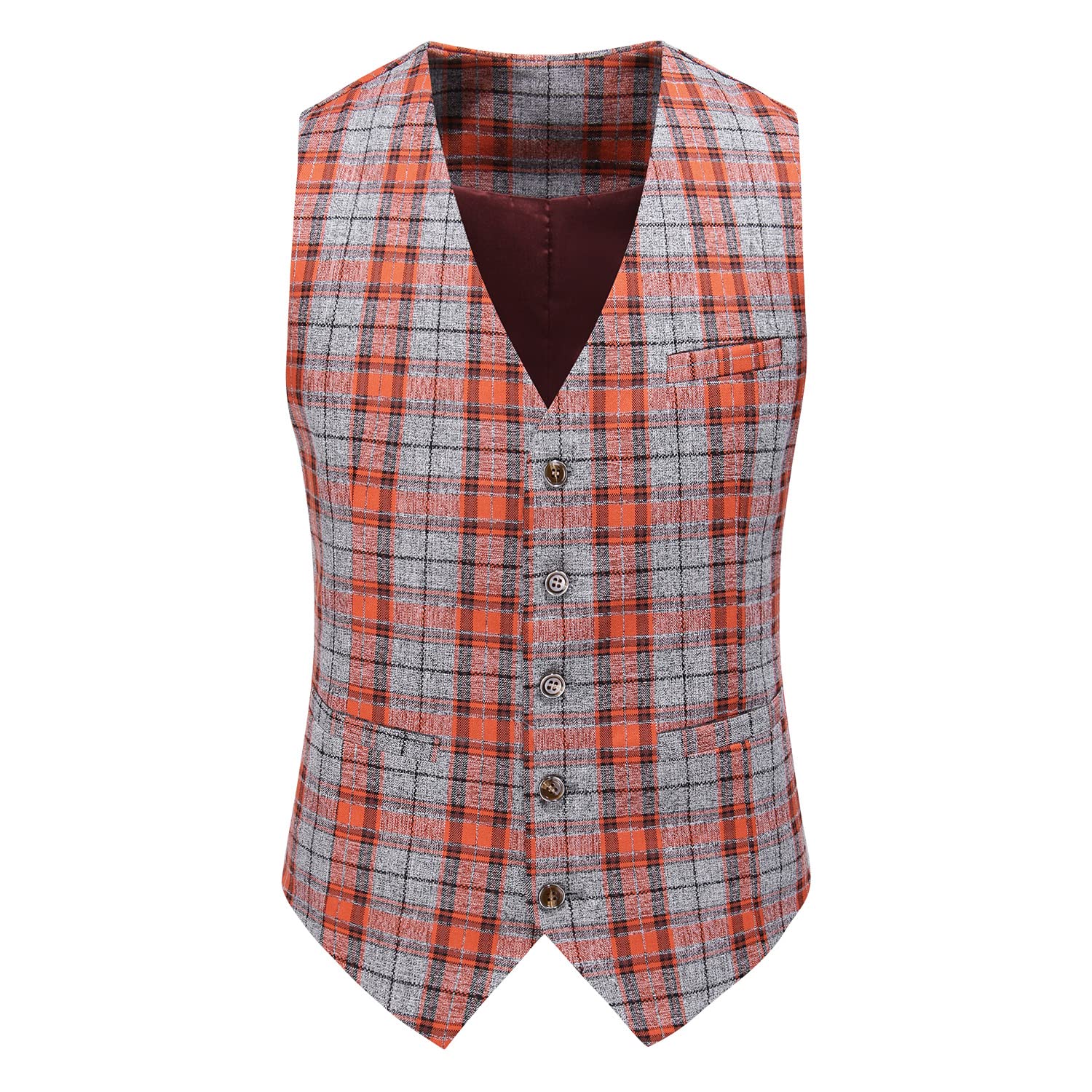 Men's Slim Fit 3-Piece Plaid Checked Tuxedo Suit | Formal Business Wedding Attire | Perfect for Prom, Office & Special Occasions