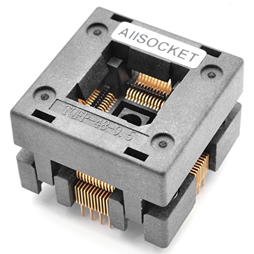QFP48-0.5 IC Test Socket - 0.5mm Pitch Open-Top Burn-in Socket for 7x7mm QFP Packages (QFP48-0.5-STP) | Ideal for IC Programming, Testing & Soldering Applications in Electronics Manufacturing