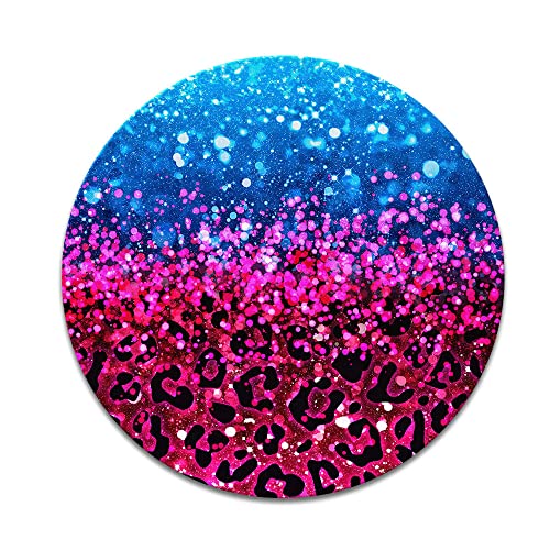 Blue Glitter Sparkle With Pink Glitter Leopard