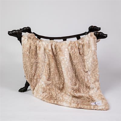 Luxury Gold Fawn Cashmere Dog Blanket - Ultra Soft & Warm Pet Blanket for Small to Large Dogs - Perfect for Beds, Couches & Travel Use