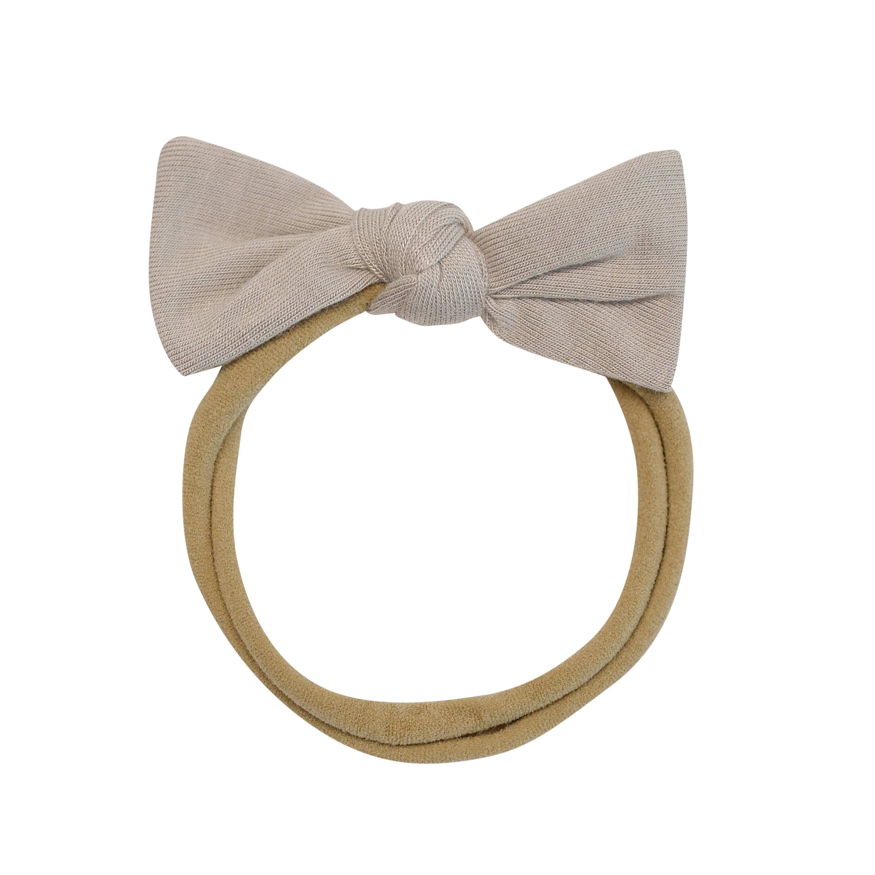 Almond Color Tiny Nylon Hair Bow for Girls - Perfect for School, Parties, and Everyday Accessories