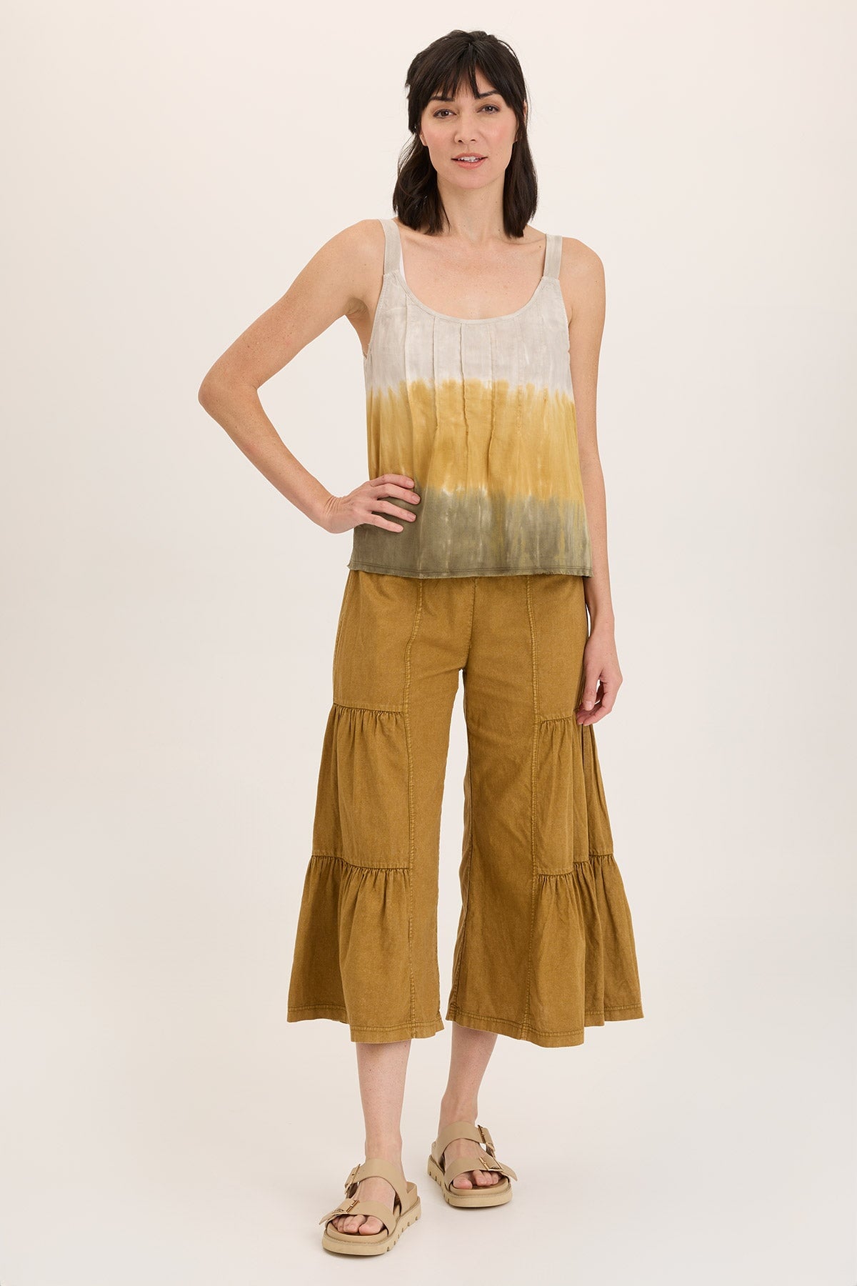 Shawnie Linen Billowy Pintuck Tank Top - Women's Loose Fit Casual Blouse for Summer | Perfect for Beach, Vacation & Everyday Wear