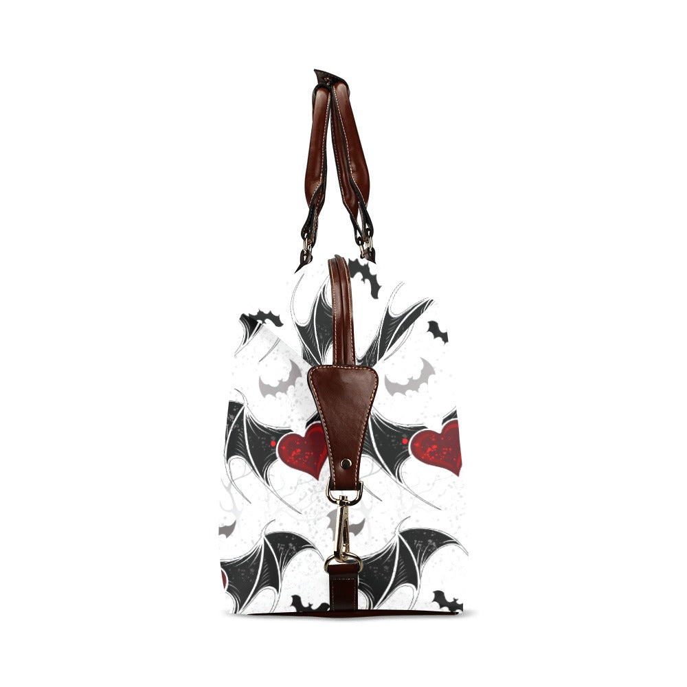 Stylish Bats and Hearts Print Flight Bag - Perfect for Travel, Gym, and Everyday Use