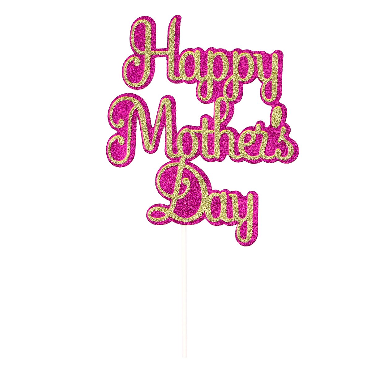 Amosfun Happy Mother's Day Cake Topper - Elegant Cake Decoration for Mother's Day Party, Celebration & Home Decor - Perfect for Birthday Cakes, Dessert Tables & Special Occasions