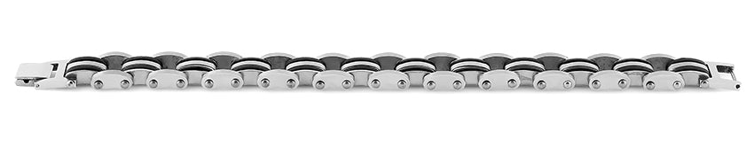 Stainless Steel Rubber Layered Bracelet for Men & Women - Durable Waterproof Fashion Jewelry for Daily Wear, Gym, Workout & Outdoor Activities