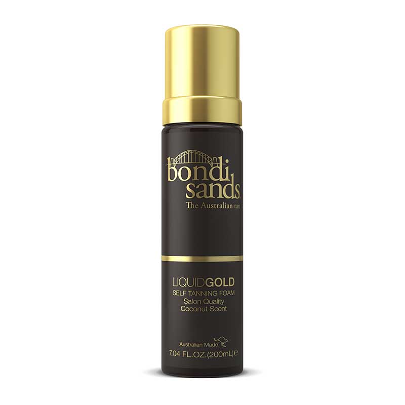 Bondi Sands Liquid Gold Self Tanning Foam - Dark & Natural Sunless Tan for Face & Body | Easy Application, Streak-Free Glow | Perfect for Beach, Vacation & Special Occasions