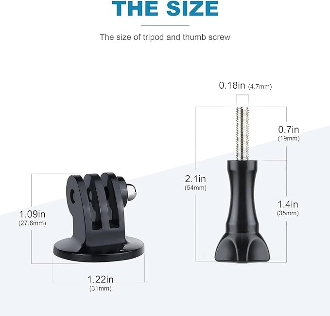 GoPro Tripod Mount Adapter - Universal Monopod Stand for SJCAM, YI, EKEN & All Action Cameras (1-Pack) - Perfect for Vlogging, Travel & Outdoor Adventures