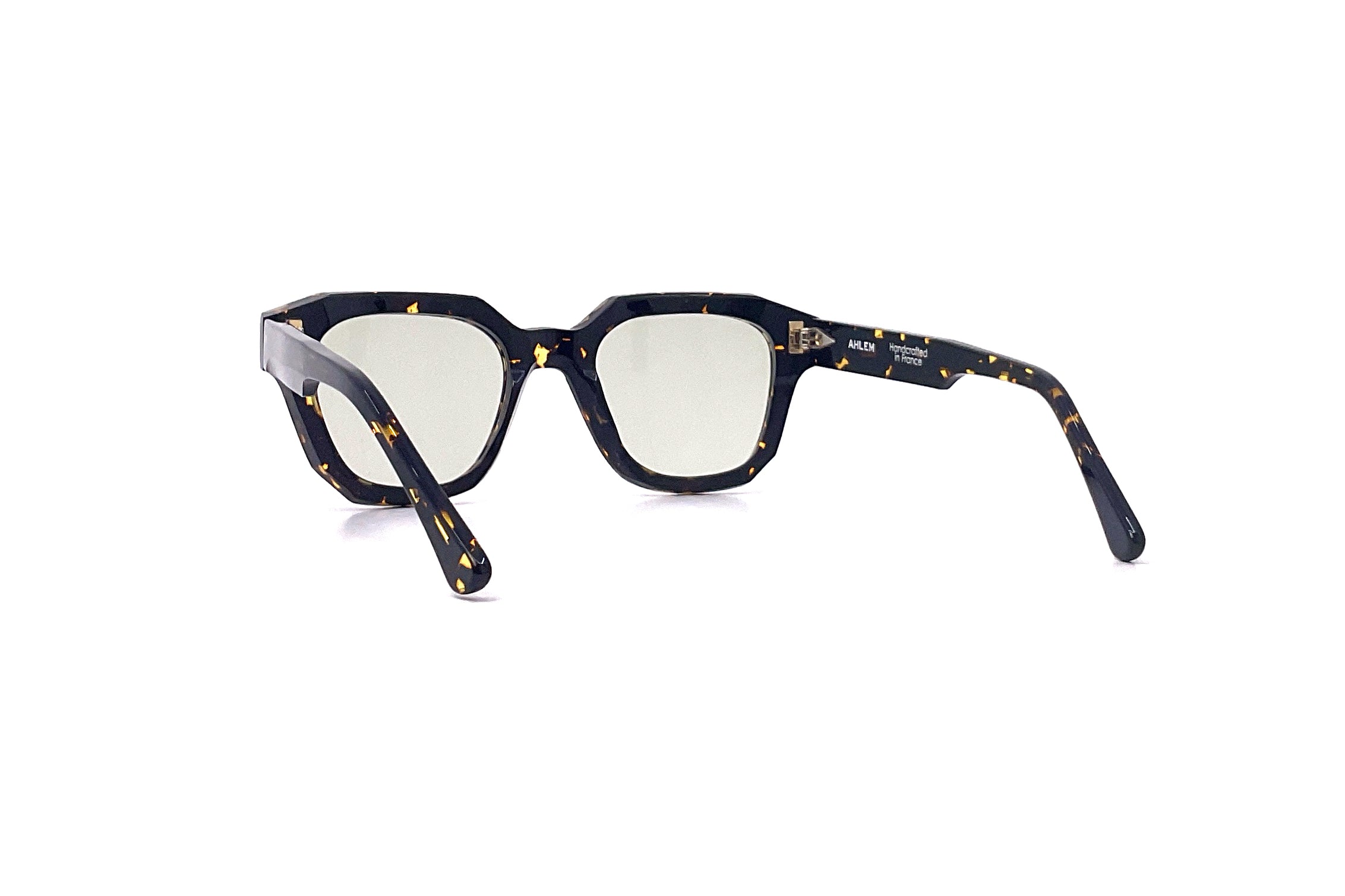 Ahlem Point Mirabeau Sunglasses - Yellow Turtle & Green Light Frame - UV Protection, Fashionable & Lightweight for Outdoor Activities, Beach, and Driving