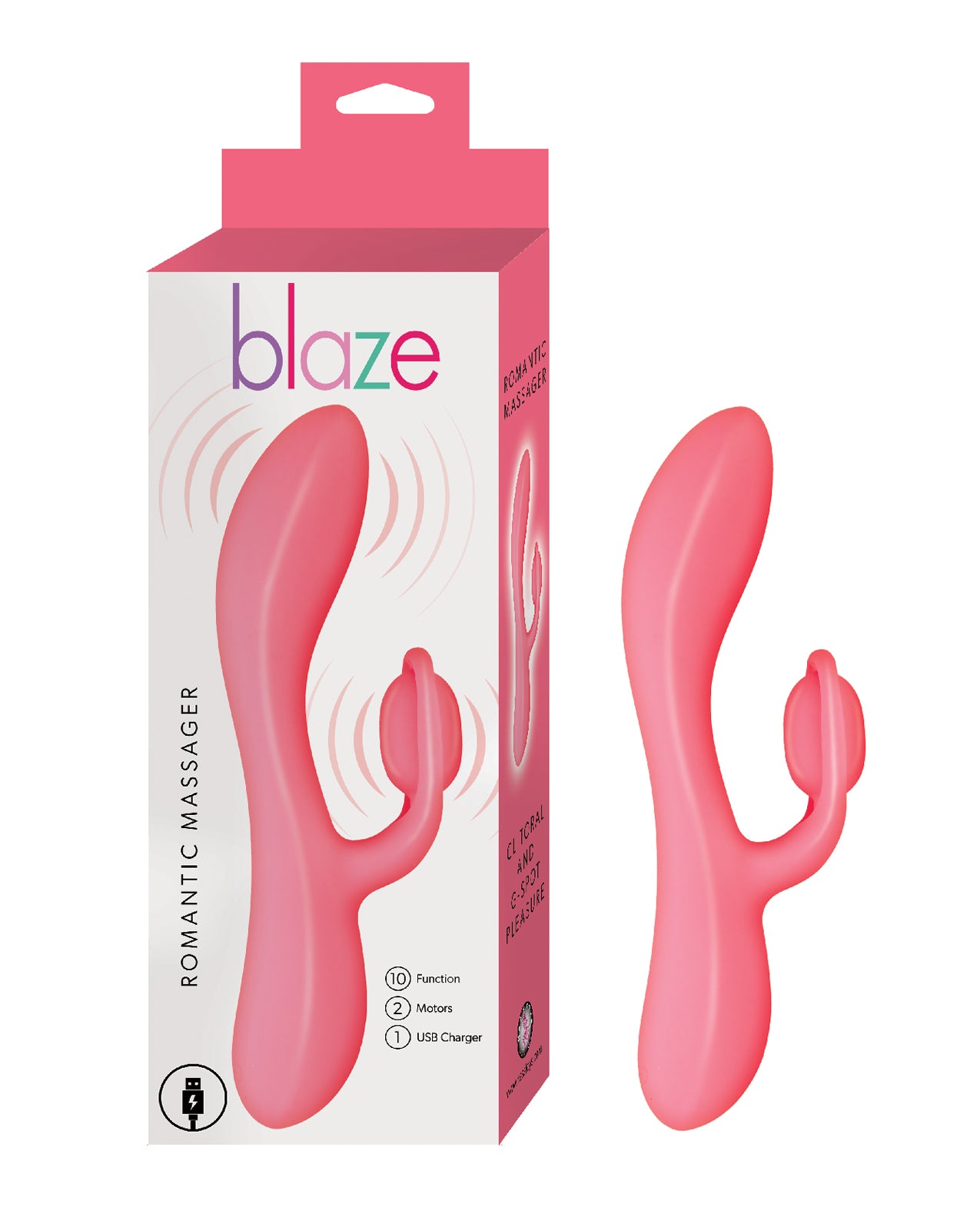 Blazing Romantic Rechargeable Silicone Rabbit Vibrator - Red | Powerful Dual Stimulation for Women | Perfect for Solo Play & Couples Intimacy