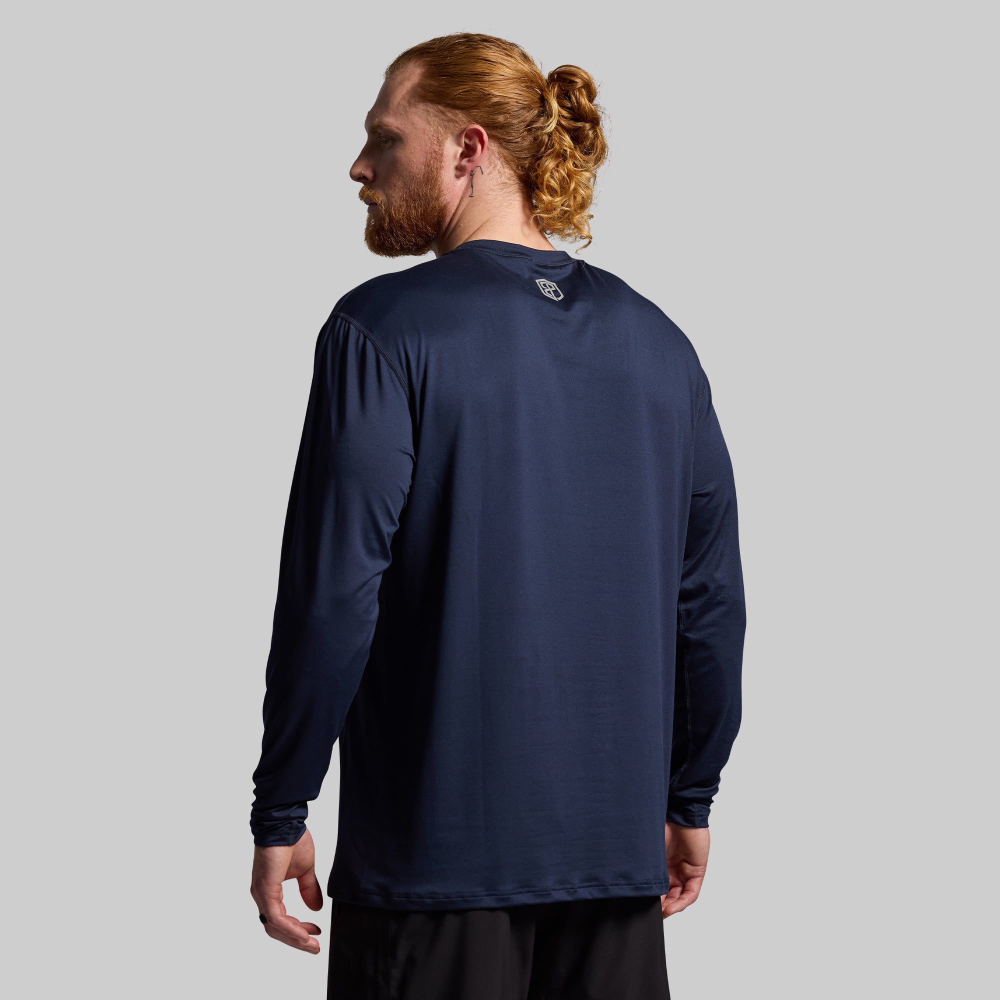 Athleisure Long Sleeve Crew Neck T-Shirt for Women - BP Navy Blue | Comfortable Workout & Casual Wear | Yoga, Gym, Running, Lounge