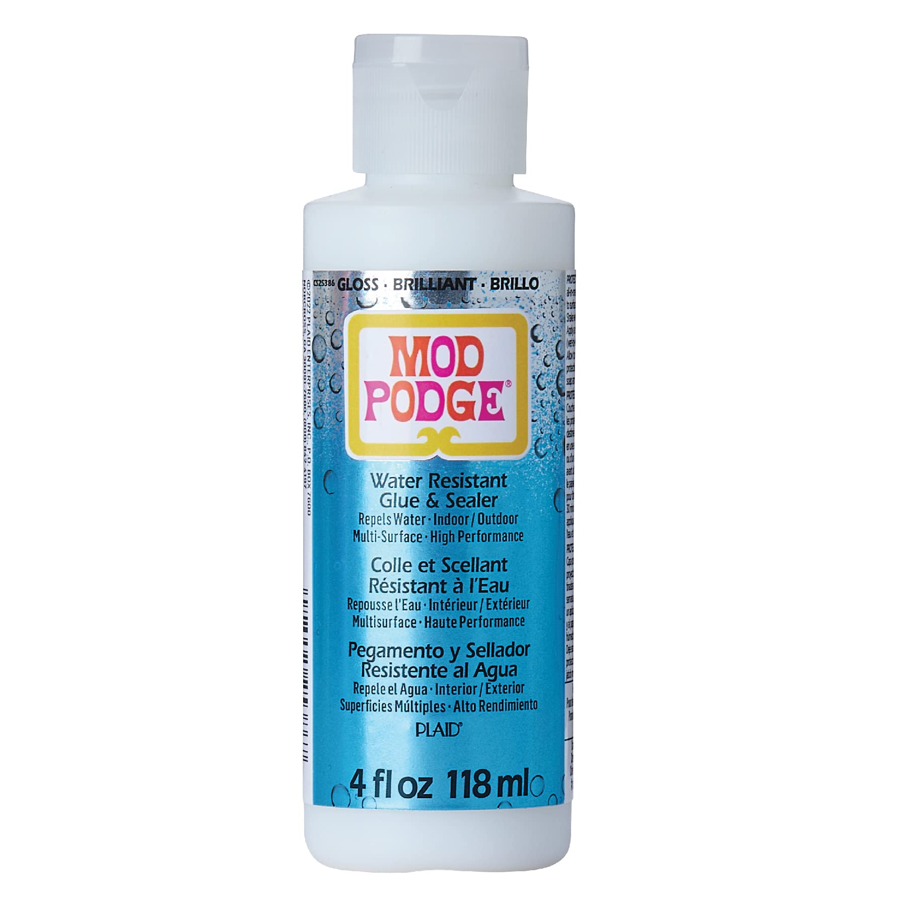 Mod Podge Water Resistant Glue & Acrylic Sealer - 4 fl oz Clear Craft Glue for DIY Arts, Scrapbooking, Decoupage & Home Decor Projects - CS25386