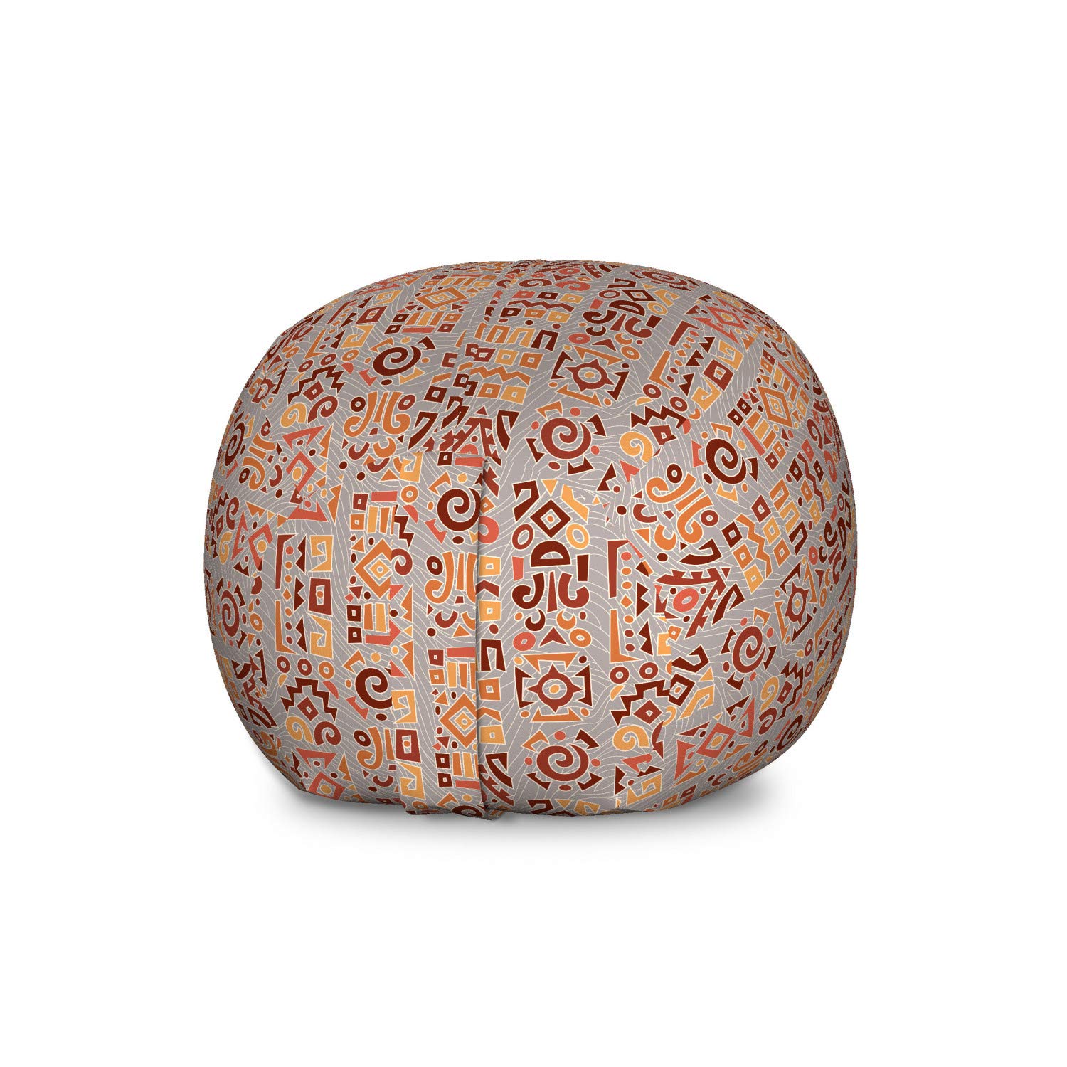 Ambesonne Tribal Storage Toy Bag Chair - Large Washable Organizer with Geometric Doodle Art Patterns | Perfect for Kids' Room, Playroom & Stuffed Animal Storage | Multicolor Cultural Theme Design