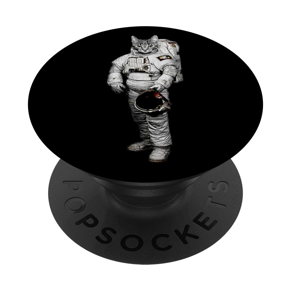 Space Cat Lover PopSockets Adhesive PopGrip - Galaxy Cat Phone Grip Stand for iPhone & Android - Perfect for Space Enthusiasts & Cat Lovers