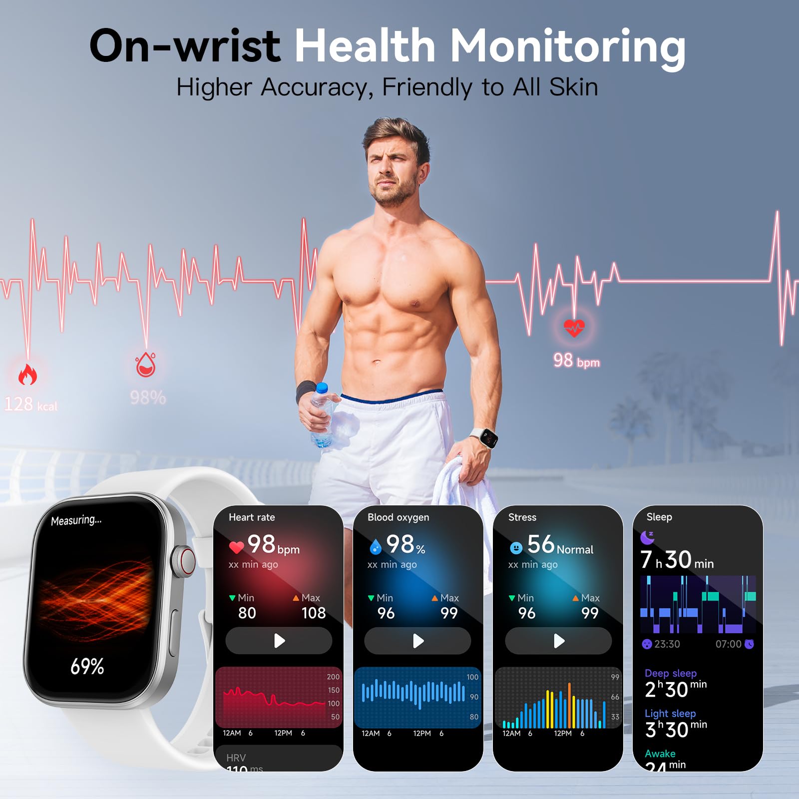 Tensky Smart Watch for Men & Women - 1.99