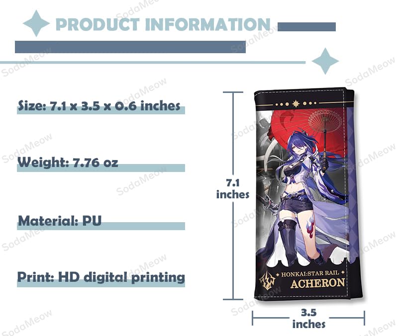 Honkai Star Rail Anime Wallet for Men & Women - Kawaii Bifold Card Holder with Free Keychain (Jing Yuan-2) - Perfect for Cosplay, Gaming Conventions & Anime Collectors